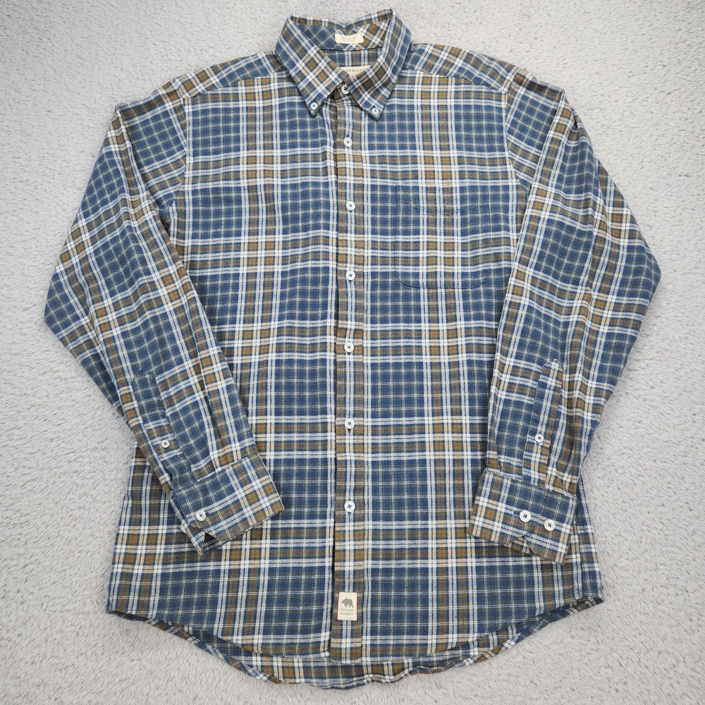 Onward Reserve Shirt Mens Medium Blue Green Plaid Tailored Fit Button Down